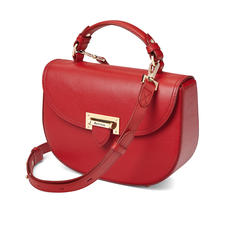 Letterbox Saddle Bag in Scarlet Saffiano