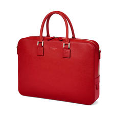 Small Mount Street Laptop Bag in Scarlet Saffiano