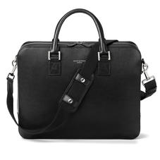 Large Mount Street Laptop Bag in Black Saffiano