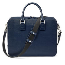 Large Mount Street Laptop Bag in Navy Saffiano