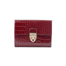 Small Mayfair Purse in Bordeaux Patent Croc