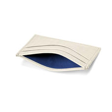 Slim Credit Card Case in Deep Shine Ivory Small Croc