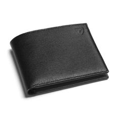 8 Card Billfold Wallet in Black Saffiano & Black Suede
