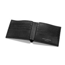 8 Card Billfold Wallet in Black Saffiano & Black Suede