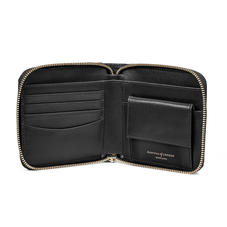 Mount Street Zip Around Wallet in Smooth Black