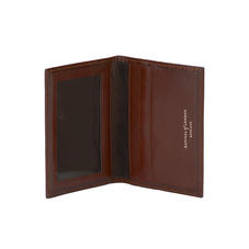 ID & Travel Card Case in Smooth Cognac & Espresso Suede