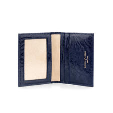 ID & Travel Card Case in Midnight Blue Lizard