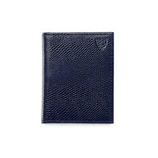 ID & Travel Card Case in Midnight Blue Lizard