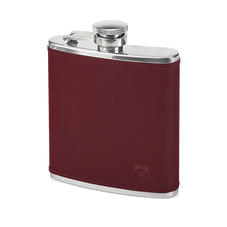 Classic 5oz Leather Hip Flask in Smooth Burgundy