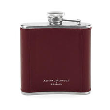 Classic 5oz Leather Hip Flask in Smooth Burgundy