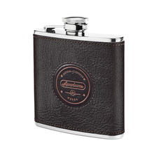 Aerodrome Classic 5oz Leather Hip Flask in Dark Brown Pebble