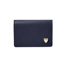 Accordion Zipped Credit Card Holder in Smooth Blue Moon