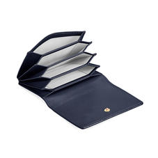 Accordion Zipped Credit Card Holder in Smooth Blue Moon