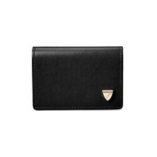 Accordion Zipped Credit Card Holder in Smooth Black