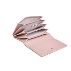 Accordion Zipped Credit Card Holder in Smooth Peony