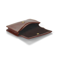 Business & Credit Card Case in Smooth Cognac & Espresso Suede