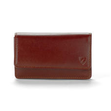 Business & Credit Card Case in Smooth Cognac & Espresso Suede
