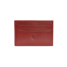 Slim Credit Card Case in Smooth Cognac & Espresso Suede