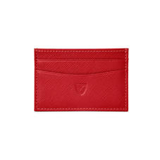 Slim Credit Card Case in Scarlet Saffiano