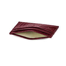 Slim Credit Card Case in Bordeaux Patent Croc