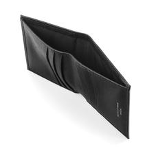 Double Fold Credit Card Case with Notes Pocket in Black Saffiano