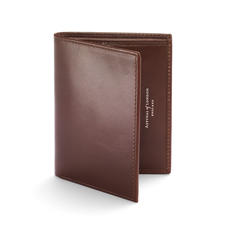 Double Fold Credit Card Case with Notes Pocket in Smooth Cognac
