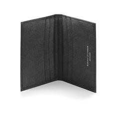 Double Fold Credit Card Case in Black Saffiano