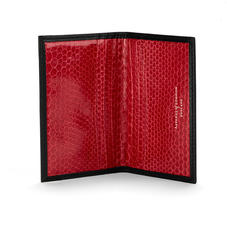Double Credit Card Case in Black with Red Snake