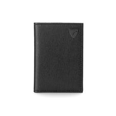 Double Fold Credit Card Case in Black Saffiano