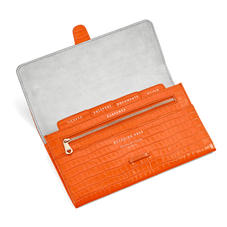 Classic Travel Wallet in Deep Shine Amber Small Croc