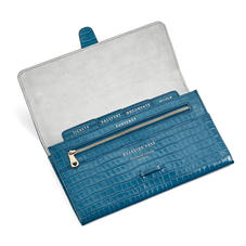 Classic Travel Wallet in Deep Shine Topaz Small Croc
