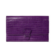 Classic Travel Wallet in Deep Shine Amethyst Small Croc