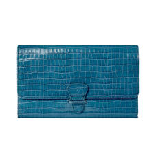 Classic Travel Wallet in Deep Shine Topaz Small Croc