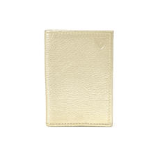 Double Fold Credit Card Case in Pale Gold Pebble