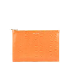 Large Essential Flat Pouch in Orange Lizard