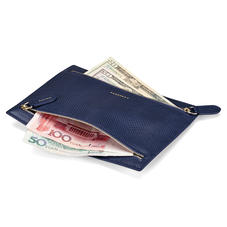 Multi Currency Wallet in Midnight Blue Lizard