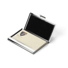 Stainless Steel Business Card Holder in Smooth Black