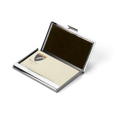 Stainless Steel Business Card Holder in Smooth Cognac