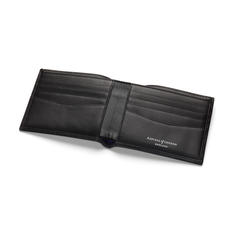 8 Card Billfold Wallet in Smooth Black & Black Suede