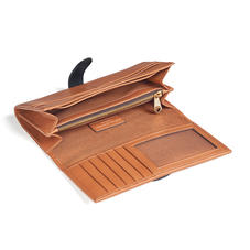 London Ladies Purse Wallet in Smooth Tan & Black
