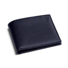 8 Card Billfold Wallet in Navy Saffiano & Black Suede