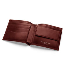 Billfold Coin Wallet in Smooth Cognac & Espresso Suede