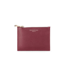 Small Essential Flat Pouch in Bordeaux Pebble