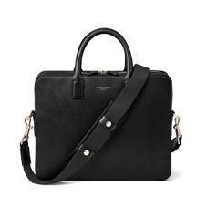 Slim Mount Street Bag in Black Saffiano