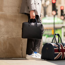 Slim Mount Street Bag in Black Saffiano