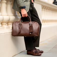 Small Harrison Weekender Travel Bag in Smooth Chocolate Brown