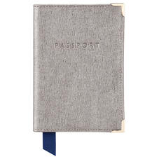 Passport Cover in Gunmetal Saffiano