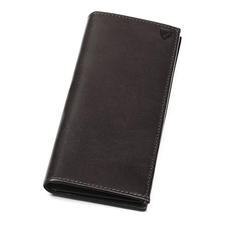 Slim Breast Pocket Wallet in Smooth Black & Cobalt Blue Suede