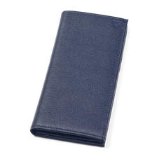 Slim Breast Pocket Wallet in Navy Saffiano