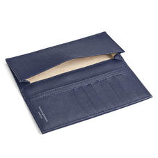 Slim Breast Pocket Wallet in Navy Saffiano